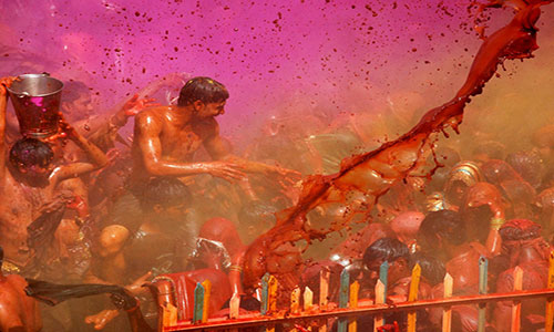 Playing with Holi water