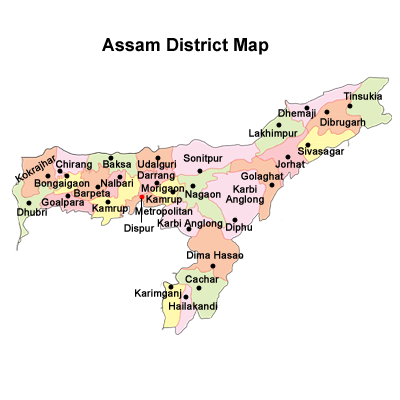 Assam district Map