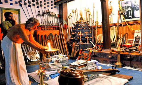 Weapons and tools are worshipped