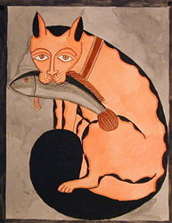 A lady carrying a lamp