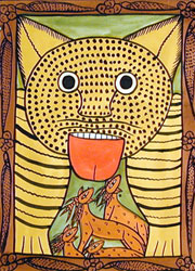 A lady carrying a lamp