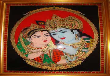 Krishna Glass painting