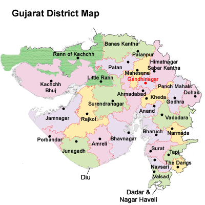 map of gujarat districts List Of Districts Of Gujarat map of gujarat districts
