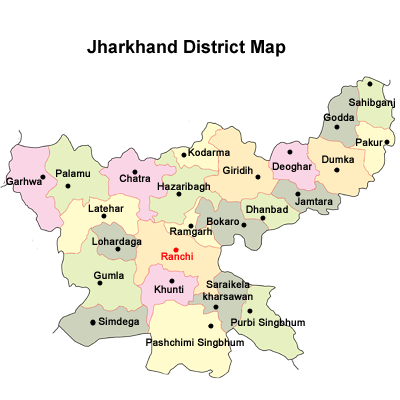 Jharkhand district Map
