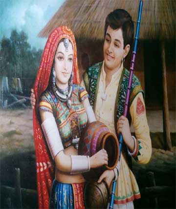 Couple rajput Painting.