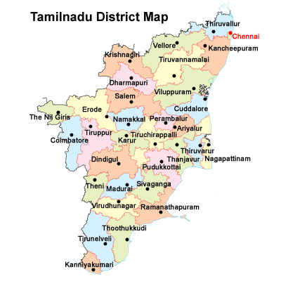 Tamilnadu district Map