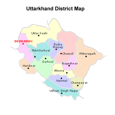 Uttarakhand district Map